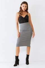 Black Shiny Mesh Ruched Sleeveless V-Neck Bodysuit